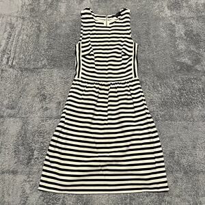 Madewell Dress Womens XXS Sleeveless A line Striped Afternoon black off-white